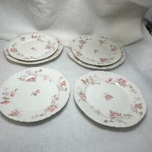 Set of 6 Antique Haviland Limoges Schleiger 37 Plates (2x 7.25" & 4x 6.25")